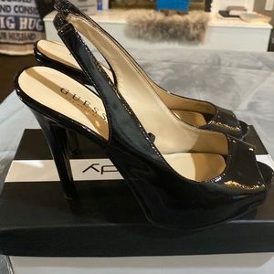 Guess open toe black pump’s size 8.5